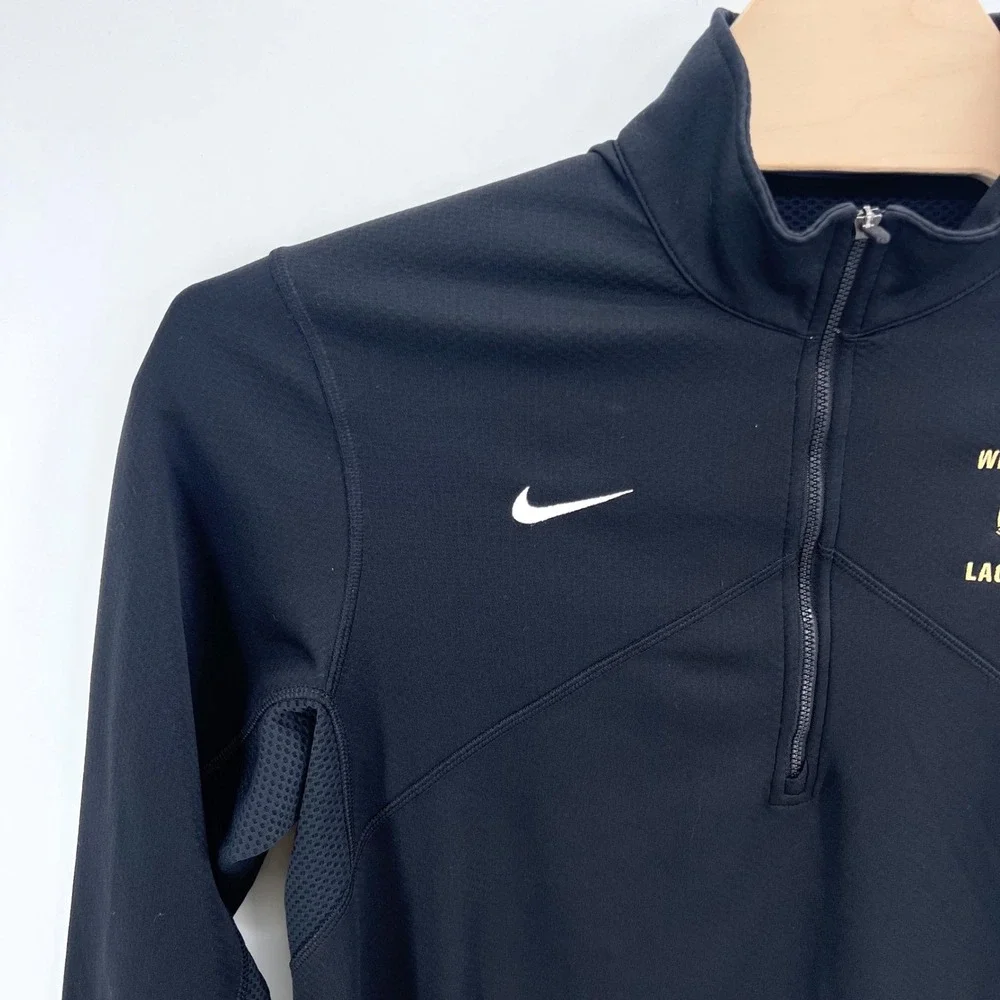 Nike West Point 1/4 Zip Pullover Mens Large Black Army Lacrosse Dri-FIT Atletics